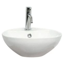 Miller New York Wall Hung Countertop Basin Unit - White - 400mm inc. Basin -Wall Hung Vanity Units Shop 174W1 LN 460