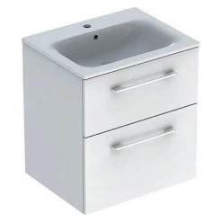 Geberit Selnova Square S 600mm White Wall Hung 2-Drawer Vanity Unit
