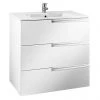 Roca Victoria-N 600m 3-Drawer Wall Hung Vanity Unit - Gloss White -Wall Hung Vanity Units Shop 855839806 P