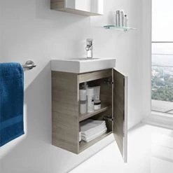 Roca Mini 450m Wall Hung Vanity Unit - Textured Grey 10 Roca Mini 450m Wall Hung Vanity Unit - Textured Grey -Wall Hung Vanity Units Shop 855873156 D3 460