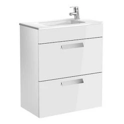 Roca Debba 600m 2-Drawer Wall Hung Vanity Unit - Gloss White