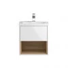 Hudson Reed Coast 500mm Wall Mounted Vanity Unit with Open Shelf & Basin - Gloss White/Coco Bolo 1 Hudson Reed Coast 500mm Wall Mounted Vanity Unit with Open Shelf & Basin - Gloss White/Coco Bolo -Wall Hung Vanity Units Shop A BM COWCB 5WMV P
