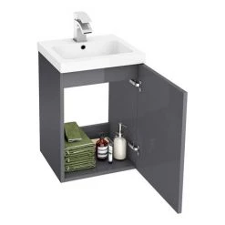 Apollo2 405mm Gloss Grey Wall Hung Vanity Unit 7 Apollo2 405mm Gloss Grey Wall Hung Vanity Unit -Wall Hung Vanity Units Shop AP2GWH4 d1 460