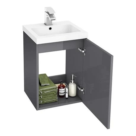 Apollo2 405mm Gloss Grey Wall Hung Vanity Unit 5 Apollo2 405mm Gloss Grey Wall Hung Vanity Unit - Image 3