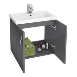 Apollo2 605mm Gloss Grey Wall Hung Vanity Unit 7 Apollo2 605mm Gloss Grey Wall Hung Vanity Unit -Wall Hung Vanity Units Shop AP2GWH6 d1 460