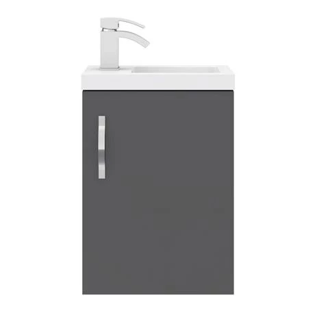 Apollo2 405mm Gloss Grey Compact Wall Hung Vanity Unit 7 Apollo2 405mm Gloss Grey Compact Wall Hung Vanity Unit - Image 5