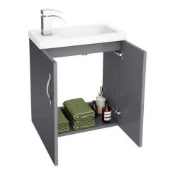 Apollo2 505mm Gloss Grey Compact Wall Hung Vanity Unit 7 Apollo2 505mm Gloss Grey Compact Wall Hung Vanity Unit -Wall Hung Vanity Units Shop APC2GWH5 nd1 460
