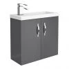 Apollo2 605mm Gloss Grey Compact Wall Hung Vanity Unit -Wall Hung Vanity Units Shop APC2GWH6 np