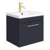 Arezzo 500 Matt Blue Wall Hung 1-Drawer Vanity Unit with Brushed Brass Handle 2 Arezzo 500 Matt Blue Wall Hung 1-Drawer Vanity Unit with Brushed Brass Handle -Wall Hung Vanity Units Shop AZB5WHVBB np