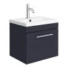 Arezzo Wall Hung Vanity Unit - Matt Blue - 500mm with Industrial Style Chrome Handle -Wall Hung Vanity Units Shop AZB5WHVCHIS p