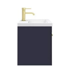 Arezzo 600 Matt Blue Wall Hung 1-Drawer Vanity Unit with Brushed Brass Handle 12 Arezzo 600 Matt Blue Wall Hung 1-Drawer Vanity Unit with Brushed Brass Handle -Wall Hung Vanity Units Shop AZB6WHVBB D5 460
