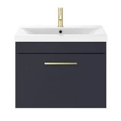 Arezzo 600 Matt Blue Wall Hung 1-Drawer Vanity Unit with Brushed Brass Handle 11 Arezzo 600 Matt Blue Wall Hung 1-Drawer Vanity Unit with Brushed Brass Handle -Wall Hung Vanity Units Shop AZB6WHVBB d1 460
