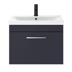 Arezzo 600 Matt Blue Wall Hung 1-Drawer Vanity Unit with Chrome Handle 11 Arezzo 600 Matt Blue Wall Hung 1-Drawer Vanity Unit with Chrome Handle -Wall Hung Vanity Units Shop AZB6WHVCH D4N 460