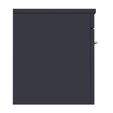 Arezzo Wall Hung Countertop Vanity Unit - Matt Blue - 600mm with Brushed Brass Handle 7 Arezzo Wall Hung Countertop Vanity Unit - Matt Blue - 600mm with Brushed Brass Handle - Image 5
