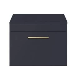 Arezzo Wall Hung Countertop Vanity Unit - Matt Blue - 600mm with Brushed Brass Handle 9 Arezzo Wall Hung Countertop Vanity Unit - Matt Blue - 600mm with Brushed Brass Handle -Wall Hung Vanity Units Shop AZB6WHWBB d2 460
