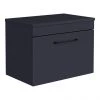 Arezzo Wall Hung Countertop Vanity Unit - Matt Blue - 600mm with Matt Black Handle -Wall Hung Vanity Units Shop AZB6WHWBK p1
