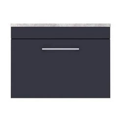 Arezzo Wall Hung Countertop Vanity Unit - Matt Blue - 600mm with Grey Worktop & Chrome Handle 11 Arezzo Wall Hung Countertop Vanity Unit - Matt Blue - 600mm with Grey Worktop & Chrome Handle -Wall Hung Vanity Units Shop AZB6WHWCHG d5 460