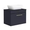 Arezzo Wall Hung Countertop Basin Unit - Blue with Brushed Brass Handle - 600mm inc. Basin 2 Arezzo Wall Hung Countertop Basin Unit - Blue with Brushed Brass Handle - 600mm inc. Basin -Wall Hung Vanity Units Shop AZBWHBB465 p