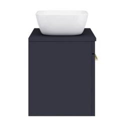 Arezzo Wall Hung Countertop Basin Unit - Blue with Brushed Brass Handle - 600mm inc. Basin 13 Arezzo Wall Hung Countertop Basin Unit - Blue with Brushed Brass Handle - 600mm inc. Basin -Wall Hung Vanity Units Shop AZBWHBB465 d5 460