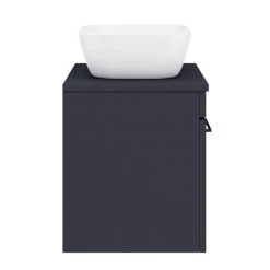 Arezzo Wall Hung Countertop Basin Unit - Blue with Black Handle - 600mm inc. Basin -Wall Hung Vanity Units Shop AZBWHMB465 d5 460