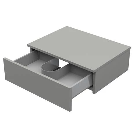Arezzo Wall Hung Countertop Basin Shelf with Drawer - Matt Grey - 600 x 450mm 4 Arezzo Wall Hung Countertop Basin Shelf with Drawer - Matt Grey - 600 x 450mm - Image 2