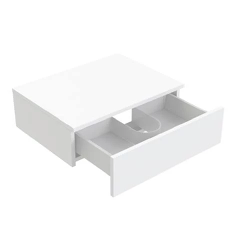 Arezzo Wall Hung Countertop Basin Shelf with Drawer - Matt White - 600 x 450mm 4 Arezzo Wall Hung Countertop Basin Shelf with Drawer - Matt White - 600 x 450mm - Image 2