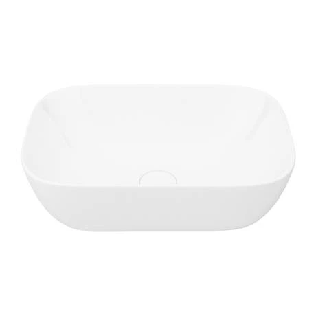 Arezzo Floating Basin Shelf with Drawer - Matt White - 600mm inc. Curved Rectangular Basin 6 Arezzo Floating Basin Shelf with Drawer - Matt White - 600mm inc. Curved Rectangular Basin - Image 4