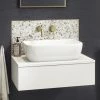 Arezzo Floating Basin Shelf with Drawer - Matt White - 600mm inc. Curved Rectangular Basin 1 Arezzo Floating Basin Shelf with Drawer - Matt White - 600mm inc. Curved Rectangular Basin -Wall Hung Vanity Units Shop AZCTWHT6B1 n p