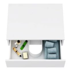 Arezzo Floating Basin Shelf with Drawer - Matt White - 600mm inc. Oval Basin 10 Arezzo Floating Basin Shelf with Drawer - Matt White - 600mm inc. Oval Basin -Wall Hung Vanity Units Shop AZCTWHT6B3 d2 460