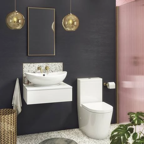 Arezzo Floating Basin Shelf with Drawer - Matt White - 600mm inc. Oval Basin 8 Arezzo Floating Basin Shelf with Drawer - Matt White - 600mm inc. Oval Basin - Image 6