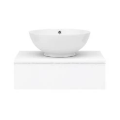 Arezzo Floating Basin Shelf with Drawer - Matt White - 600mm inc. Round Basin 11 Arezzo Floating Basin Shelf with Drawer - Matt White - 600mm inc. Round Basin -Wall Hung Vanity Units Shop AZCTWHT6B4 d4 460
