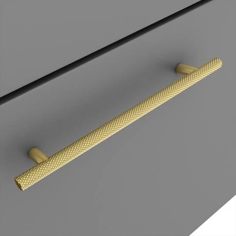 Arezzo Wall Hung Vanity Unit - Matt Grey - 500mm with Industrial Style Brushed Brass Handle 5 Arezzo Wall Hung Vanity Unit - Matt Grey - 500mm with Industrial Style Brushed Brass Handle - Image 3