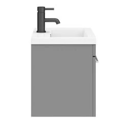 Arezzo 500 Matt Grey Wall Hung 1-Drawer Vanity Unit with Chrome Handle -Wall Hung Vanity Units Shop AZG5WHVCH d4 460