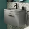 Arezzo 600 Matt Grey Wall Hung Vanity Unit with Matt Grey Basin + Black Handle 2 Arezzo 600 Matt Grey Wall Hung Vanity Unit with Matt Grey Basin + Black Handle -Wall Hung Vanity Units Shop AZG6WHVBKG n p