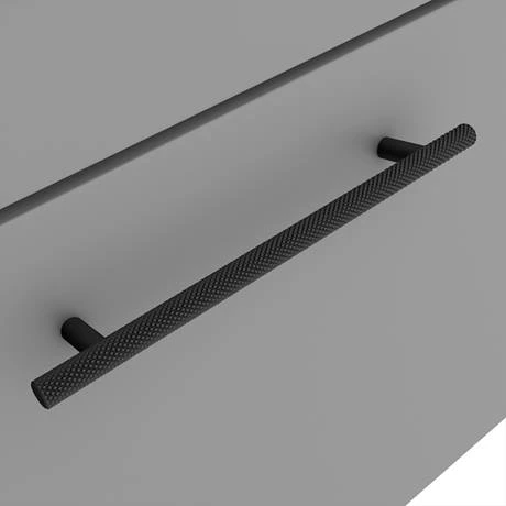 Arezzo Wall Hung Vanity Unit - Matt Grey - 600mm with Industrial Style Black Handle 5 Arezzo Wall Hung Vanity Unit - Matt Grey - 600mm with Industrial Style Black Handle - Image 3