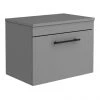 Arezzo Wall Hung Countertop Vanity Unit - Matt Grey - 600mm with Industrial Style Black Handle 2 Arezzo Wall Hung Countertop Vanity Unit - Matt Grey - 600mm with Industrial Style Black Handle -Wall Hung Vanity Units Shop AZG6WHWBKIS p