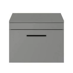 Arezzo Wall Hung Countertop Vanity Unit - Matt Grey - 600mm with Matt Black Handle -Wall Hung Vanity Units Shop AZG6WHWBK nd2 460