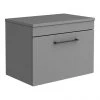 Arezzo Wall Hung Countertop Vanity Unit - Matt Grey - 600mm with Matt Black Handle 2 Arezzo Wall Hung Countertop Vanity Unit - Matt Grey - 600mm with Matt Black Handle -Wall Hung Vanity Units Shop AZG6WHWBK np