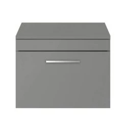 Arezzo Wall Hung Countertop Vanity Unit - Matt Grey - 600mm with Chrome Handle -Wall Hung Vanity Units Shop AZG6WHWCH d2 460