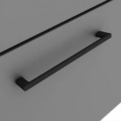 Arezzo Wall Hung Vanity Unit - Matt Grey - 800mm with Matt Black Handle -Wall Hung Vanity Units Shop AZG8WHVBK d2 460