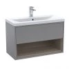 Arezzo Senza 800mm Matt Grey / Vicenza Oak Wall Hung Vanity Unit with Open Shelf + Ceramic Basin 2 Arezzo Senza 800mm Matt Grey / Vicenza Oak Wall Hung Vanity Unit with Open Shelf + Ceramic Basin -Wall Hung Vanity Units Shop AZGREVO8 P