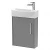 Arezzo Matt Grey 450mm 1TH Wall Hung Cloakroom Vanity Unit 1 Arezzo Matt Grey 450mm 1TH Wall Hung Cloakroom Vanity Unit -Wall Hung Vanity Units Shop AZGRY4WHLH M