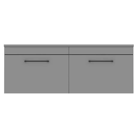 Arezzo Matt Grey Wall Hung Double Countertop Vanity Unit (1200mm w. Matt Black Handles) 6 Arezzo Matt Grey Wall Hung Double Countertop Vanity Unit (1200mm w. Matt Black Handles) - Image 4