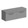 Arezzo Matt Grey Wall Hung Double Countertop Vanity Unit (1200mm w. Matt Black Handles) -Wall Hung Vanity Units Shop AZGWHMB12 prod