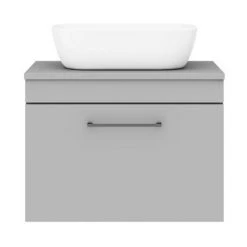 Arezzo Wall Hung Countertop Basin Unit - Grey with Black Handle - 600mm inc. Basin 12 Arezzo Wall Hung Countertop Basin Unit - Grey with Black Handle - 600mm inc. Basin -Wall Hung Vanity Units Shop AZGWHMB465 d4 460