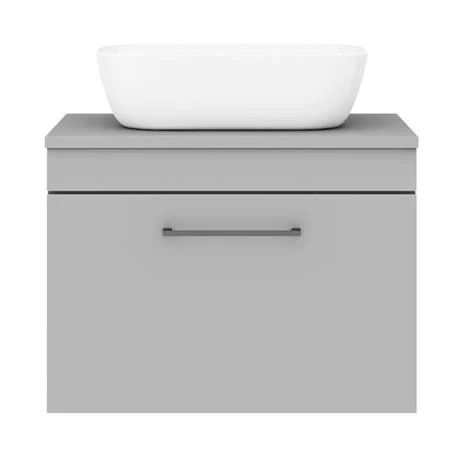 Arezzo Wall Hung Countertop Basin Unit - Grey with Black Handle - 600mm inc. Basin 7 Arezzo Wall Hung Countertop Basin Unit - Grey with Black Handle - 600mm inc. Basin - Image 5