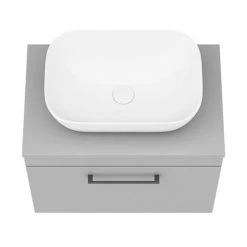 Arezzo Wall Hung Countertop Basin Unit - Grey with Black Handle - 600mm inc. Basin 13 Arezzo Wall Hung Countertop Basin Unit - Grey with Black Handle - 600mm inc. Basin -Wall Hung Vanity Units Shop AZGWHMB465 d5 460