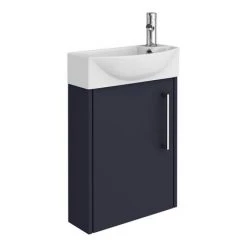 Arezzo Matt Blue 450mm 1TH Wall Hung Cloakroom Vanity Unit -Wall Hung Vanity Units Shop AZMB4WH d4 460