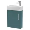Arezzo Matt Green 450mm 1TH Wall Hung Cloakroom Vanity Unit 1 Arezzo Matt Green 450mm 1TH Wall Hung Cloakroom Vanity Unit -Wall Hung Vanity Units Shop AZMG4WHLH M