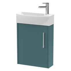 Arezzo Matt Green 450mm 1TH Wall Hung Cloakroom Vanity Unit